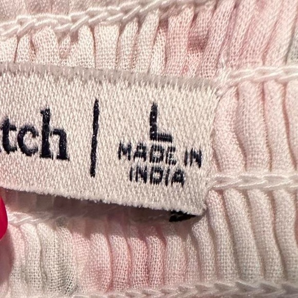 Abercrombie & Fitch Pink Floral Puff Sleeve Crop Top Size Large - Picture 4 of 6